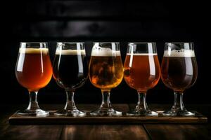 ai generato mestiere artigianale birra varietà occhiali. creare ai foto