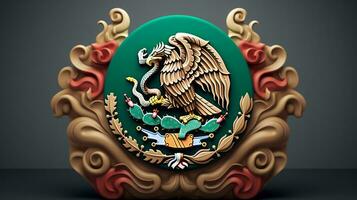 ai generato 3d rendere di Messico emblema foto