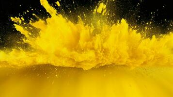 ai generato Limone giallo colore polvere spruzzo sfondo foto