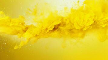 ai generato Limone giallo colore polvere spruzzo sfondo foto