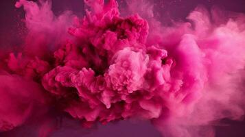 ai generato fucsia colore polvere spruzzo sfondo foto