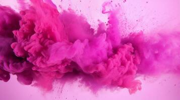 ai generato fucsia colore polvere spruzzo sfondo foto