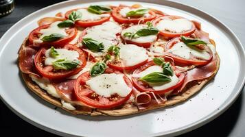 ai generato Pizza a partire dal totale Grano tortillas foto