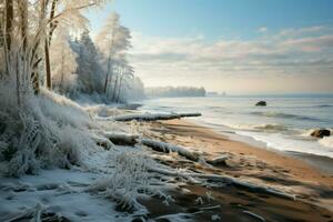 ai generato inverno spiagge - generativo ai foto