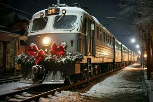 ai generato Natale treni - generativo ai foto