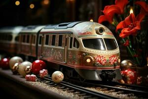 ai generato Natale treni - generativo ai foto