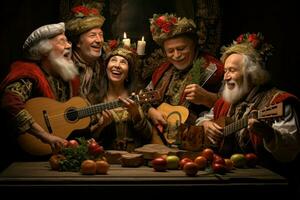 ai generato carolers e musicisti - generativo ai foto