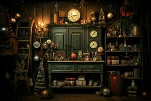 ai generato Vintage ▾ Natale arredamento - generativo ai foto