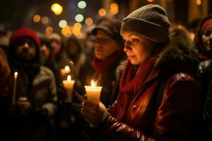 ai generato Natale vigilia lume di candela Servizi - generativo ai foto