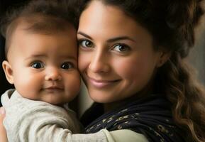 ai generato sorridente famiglia abbracciando, amore e felicità insieme generato di ai foto