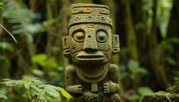 ai generato antico idolo scultura simboleggia indigeno cultura e spiritualità generato di ai foto