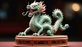 ai generato Drago statua simboleggia Cinese cultura e spiritualità generato di ai foto