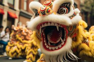 ai generato Cinese cultura celebra con colorato tradizionale Festival costumi generato di ai foto