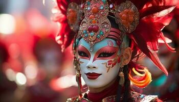ai generato tradizionale Festival celebra bellezza di indigeno cultura generato di ai foto