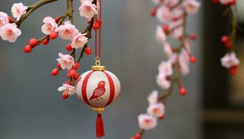 ai generato ciliegia fiorire albero, simbolo di giapponese cultura generato di ai foto
