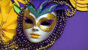 ai generato mascherato donne celebrare mardi gras con eleganza generato di ai foto