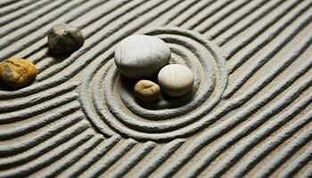 ai generato Meditare ciottolo nel giapponese roccia giardino porta la tranquillità generato di ai foto
