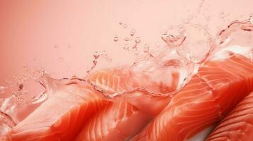 ai generato salmone colore spruzzo sfondo foto