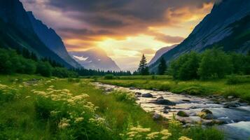 ai generato natura paesaggi sfondo foto