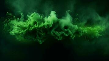 ai generato buio verde colore polvere spruzzo sfondo foto