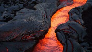 ai generato kilauea cratere nel Hawaii vulcani nazionale parco. ai generato. foto