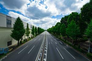 un vuoto centro strada nel takashimadaira tokyo largo tiro foto