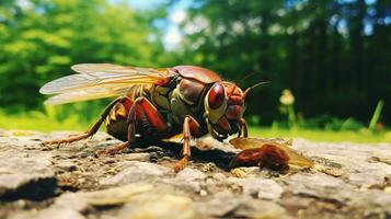 ai generato foto di cicala su un' terra. generativo ai