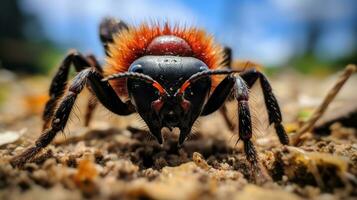 ai generato foto di velluto formica su un' terra. generativo ai