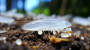 ai generato foto di mosca bianca su un' terra. generativo ai