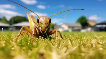 ai generato foto di cricket su un' terra. generativo ai