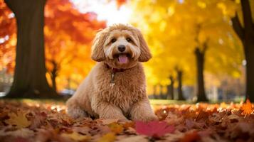 ai generato foto di un' beneducato cane in posa. generativo ai