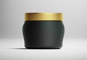 bellissimo cosmetico confezione vaso contenitore con d'oro berretto isolato 3d illustrazione foto
