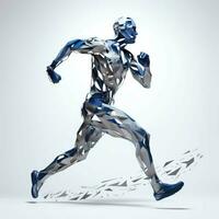 ai generato uomo corridore jogger in esecuzione energia e salutare esercizio formazione foto
