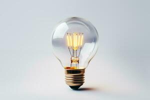 ai generato il leggero lampadina è illuminazione su il concetto di innovazione. foto