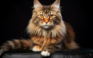 ai generato popolare Maine coon giocoso gattino gatto razza foto