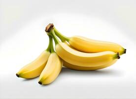 ai generato salutare banane su il bianca foto