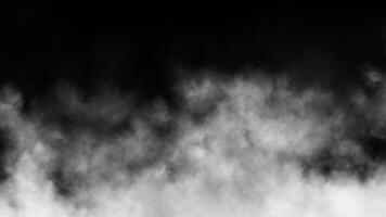 realistico nebbia, Fumo, nube copertura su nero sfondo foto