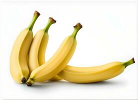 ai generato salutare banane su il bianca foto