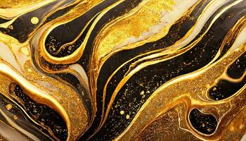 ai generato d'oro liquido marmo sfondo sfondo foto