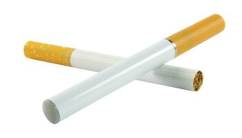 elettronico sigarette su bianca foto