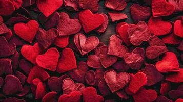 ai generato rosso cuori simboleggiante amore e San Valentino giorno foto