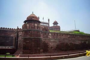 architettonico dettagli di lal qilà - rosso forte situato nel vecchio delhi, India, Visualizza dentro delhi rosso forte il famoso indiano punti di riferimento foto