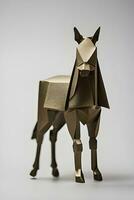 ai generato origami cavallo su leggero sfondo foto