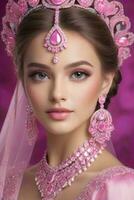 ai generato nozze bridal trucco pakistano e indiano foto