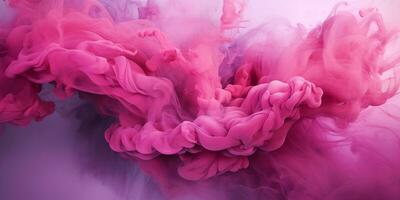 ai generato blu-rosa soffice pastello inchiostro Fumo su un' rosa sfondo. generato di artificiale intelligenza. foto