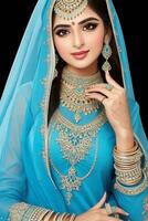 ai generato nozze bridal trucco pakistano e indiano foto