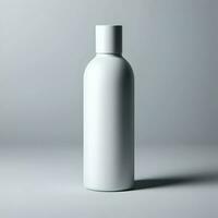 ai generato 3d illustrazione interpretazione alluminio bottiglia su bianca sfondo nero grigio bianca foto
