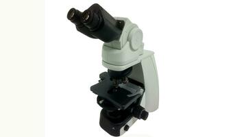 isolato microscopio su bianca sfondo foto