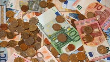 Euro Nota e monete sfondo foto