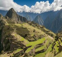 ai generato machu piccù, cusco regione, Perù, Sud America foto